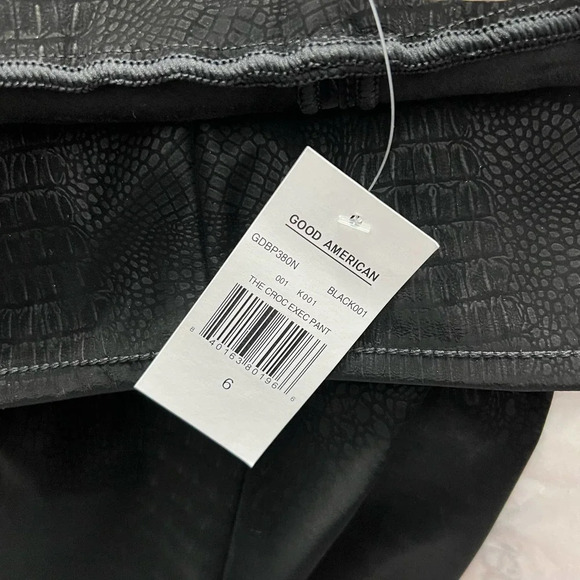 Good American The Croc Exec Pants in Black Faux‎ Leather Plus Size 3XL - Picture 12 of 12